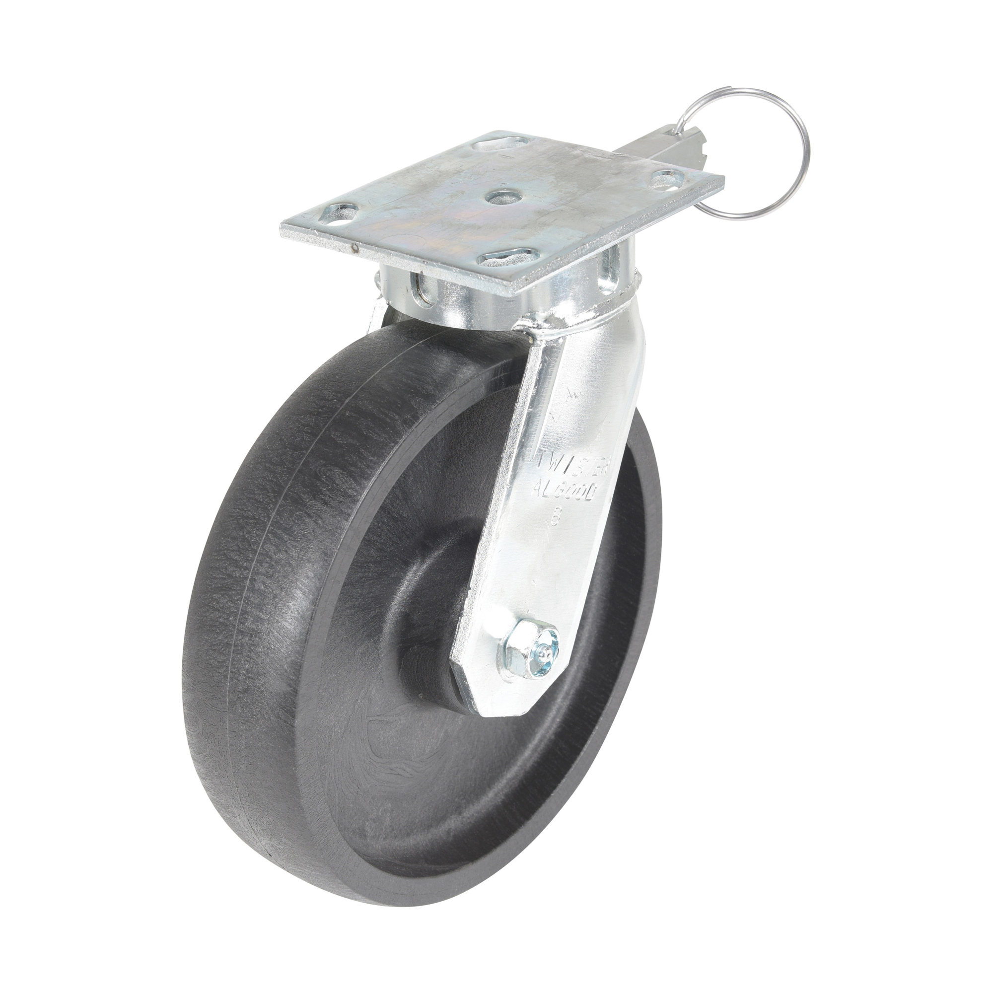 Vestil Glass Filled Nylon Swivel Caster - 8in. Wheel Diameter, 4-Position Lock, Non-Marking, Model# CST-HHD-8X2GFN-4PSL